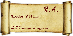 Nieder Attila névjegykártya